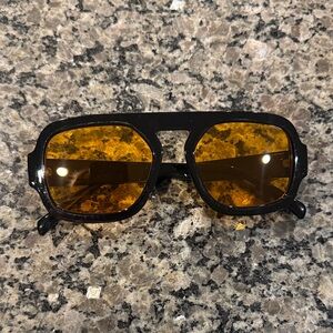 Black Sunglasses with Amber Lenses